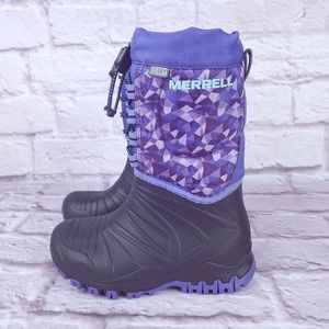 Merrell snow quest winter waterproof boots purple black size 11 girls